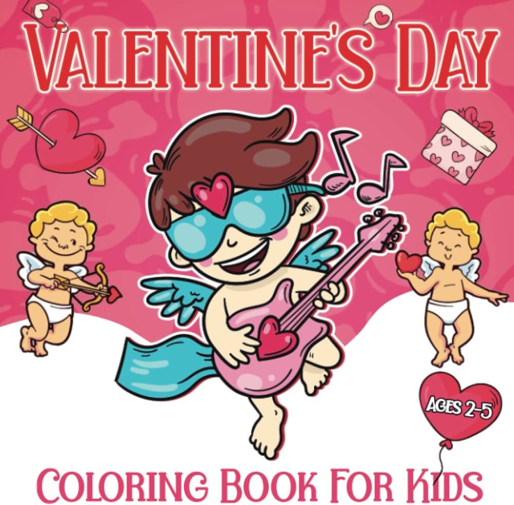 Valentines day coloring book for kids ages