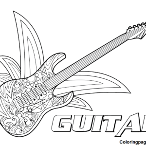 Guitar coloring pages printable for free download