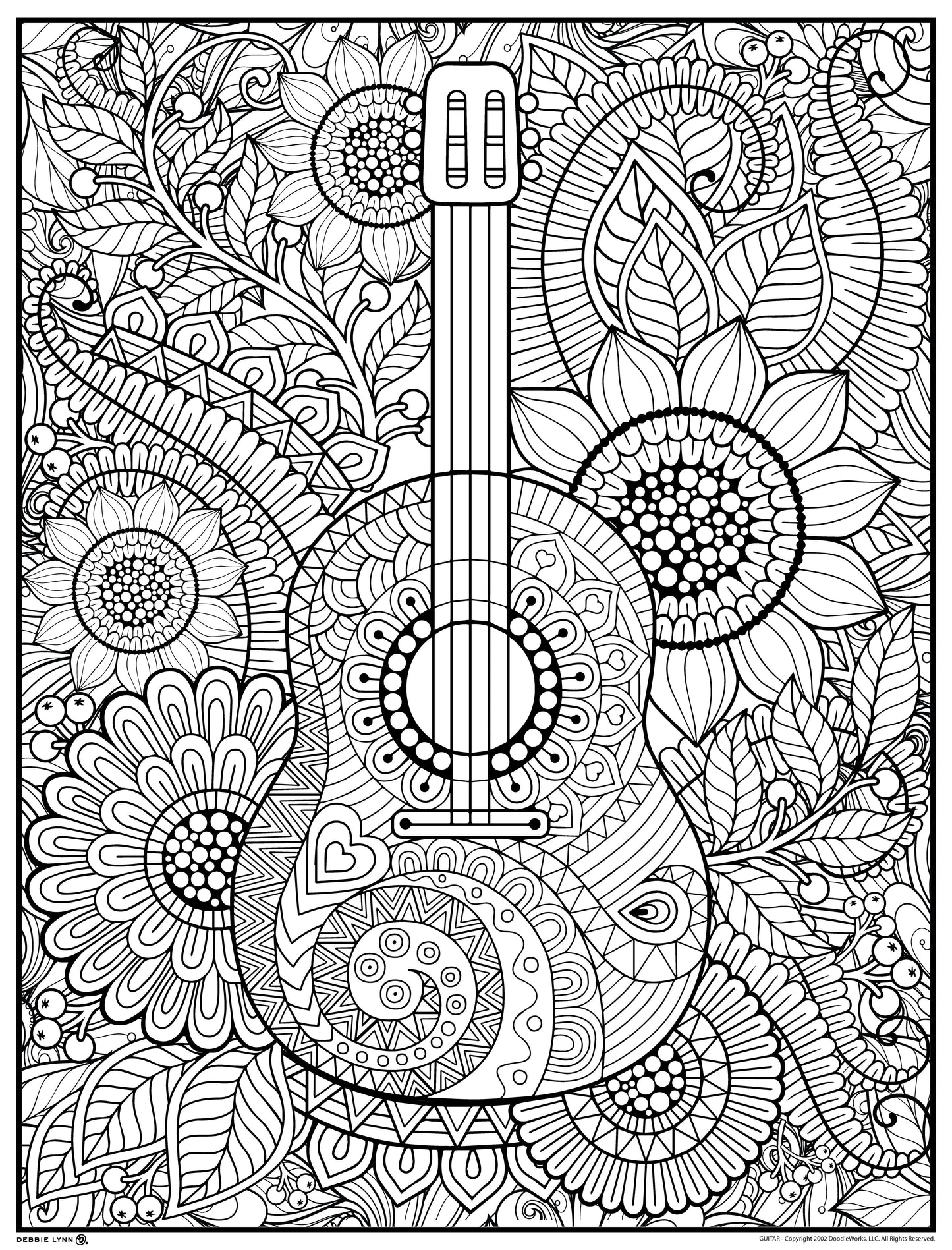 Guitar personalized giant coloring poster â debbie lynn