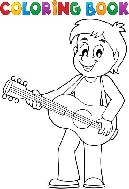 Music coloring pages stock illustrations royalty