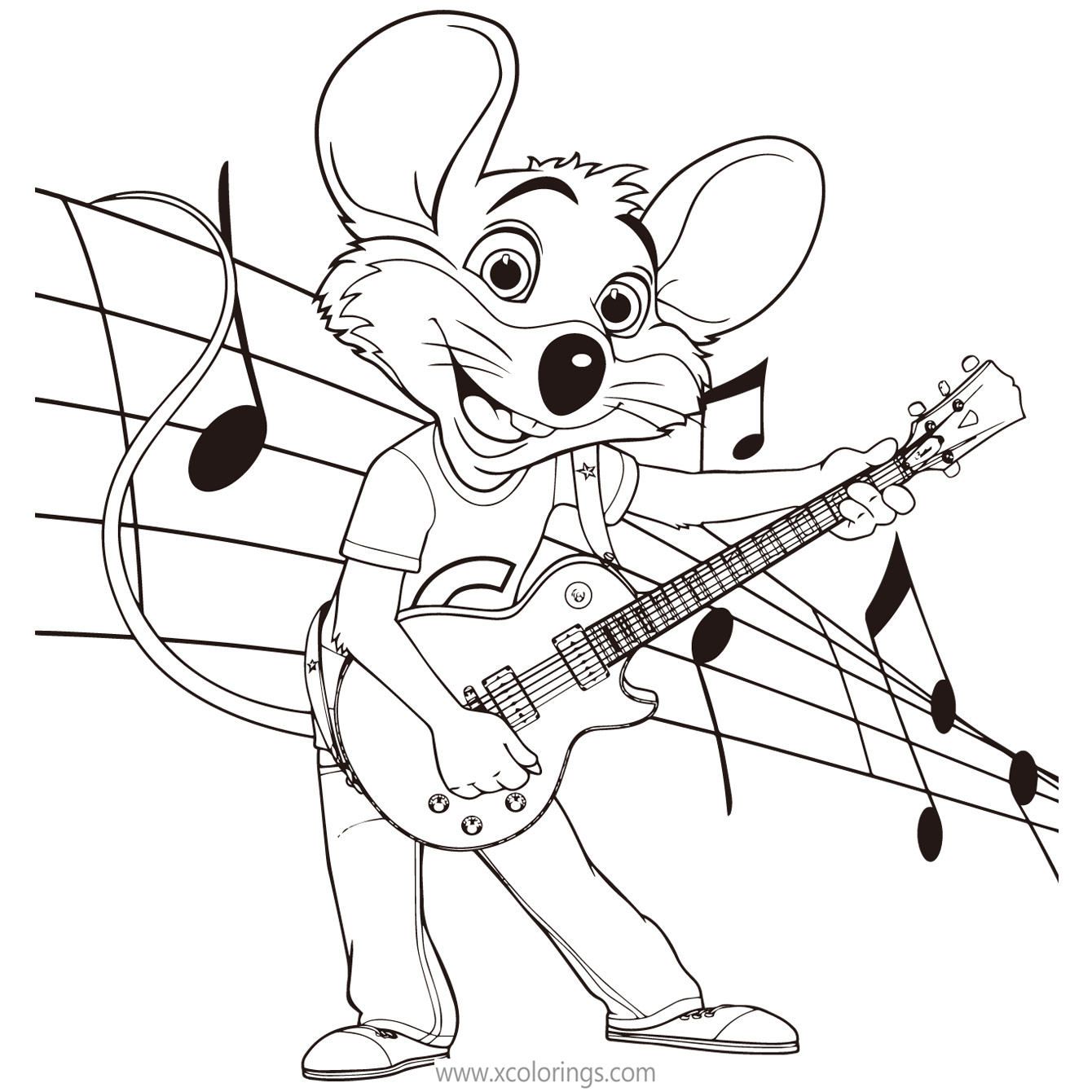 Chuck e cheese coloring pages rock star