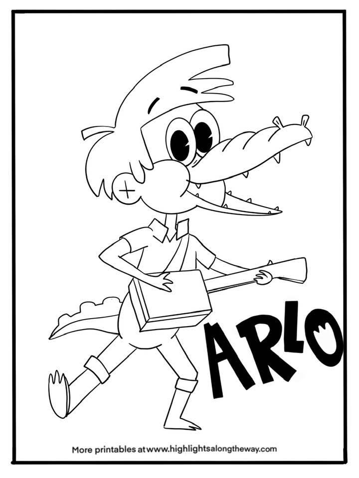 Arlo the alligator boy free printable coloring sheets