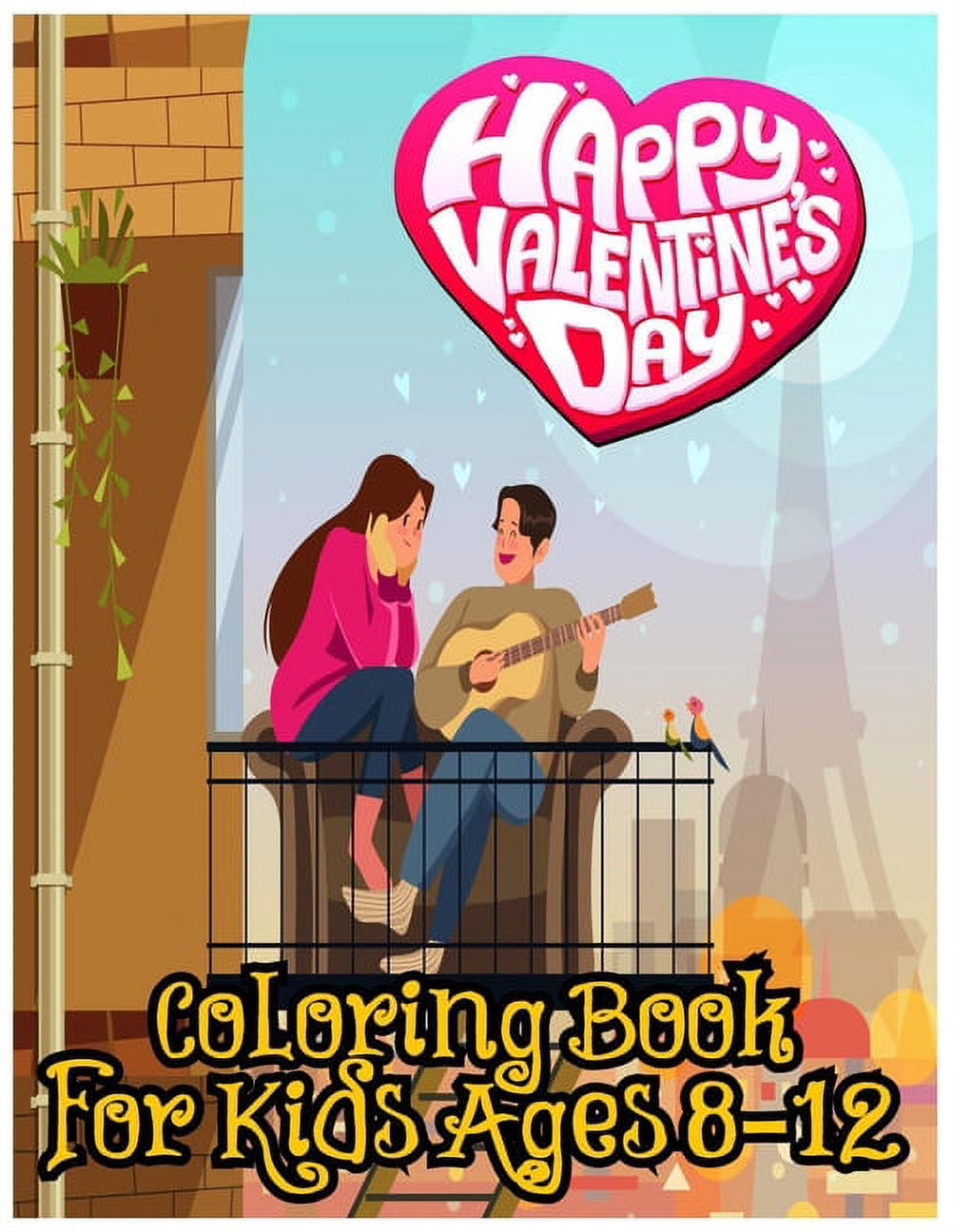 Happy valentines day coloring book for kids ages