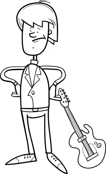 Boy with guitar coloring page stock vector by izakowski