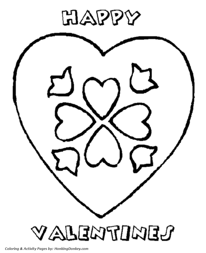 Valentines day hearts coloring pages