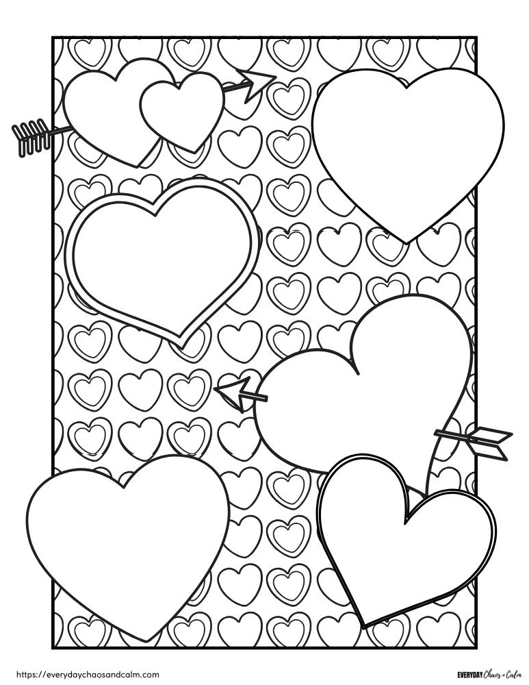 Free heart coloring pages for kids