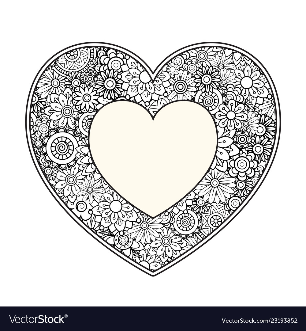 Valentines day coloring page royalty free vector image