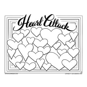 Hearts valentines day coloring page