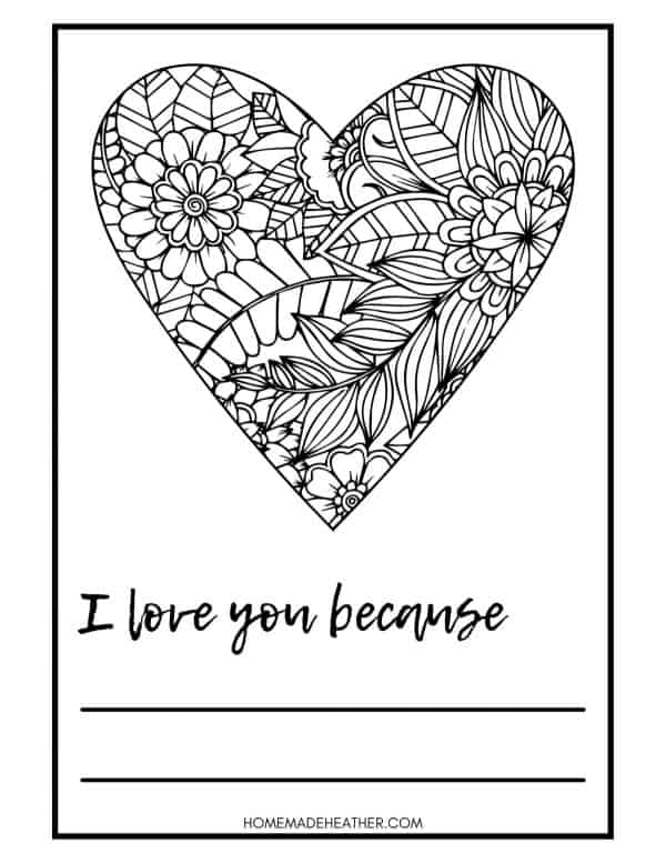 Heart valentine coloring pages homemade heather