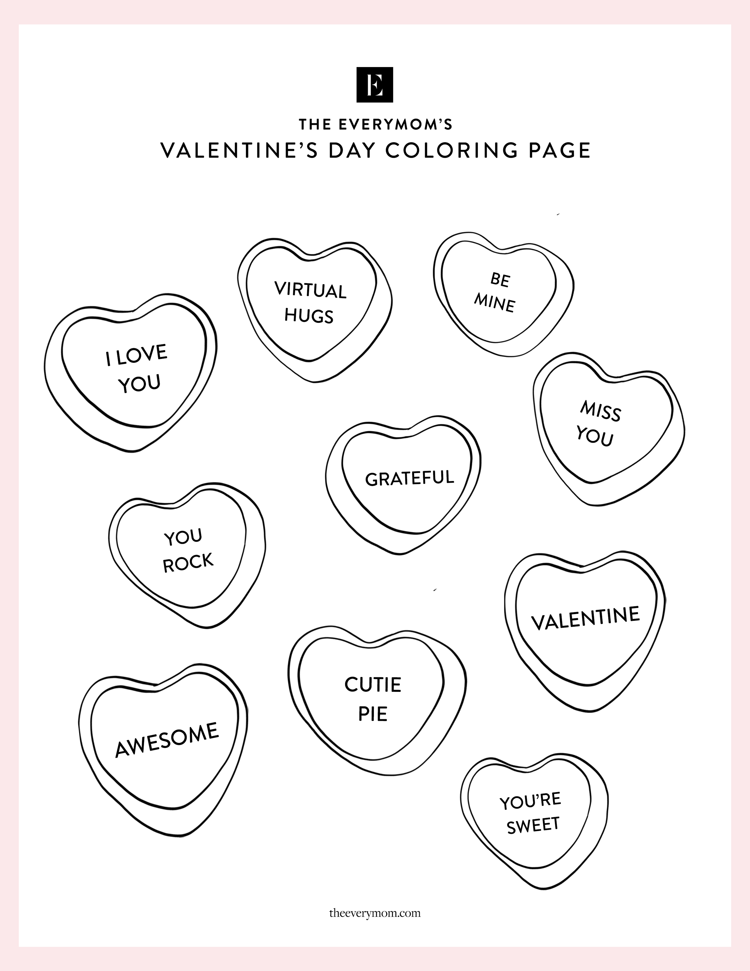 Free valentines day coloring pages for kids the everymom