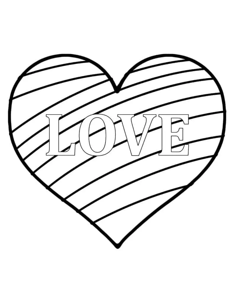 Free printable valentines day heart coloring page