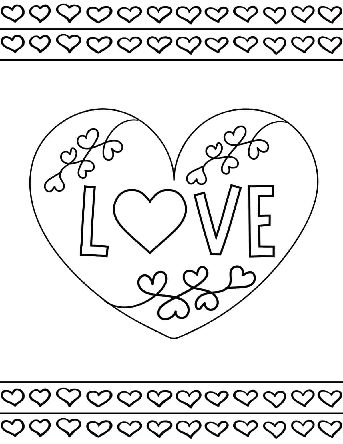 Free valentine coloring pages for kids