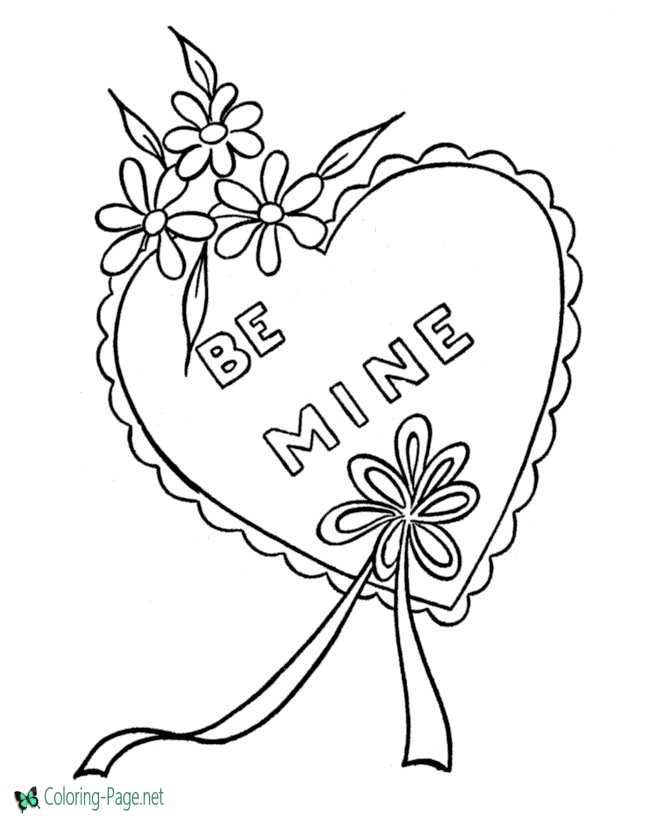 Valentine heart coloring pages