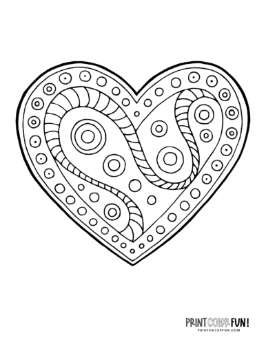 Printable heart coloring pages a huge collection of hearts for coloring crafting learning at