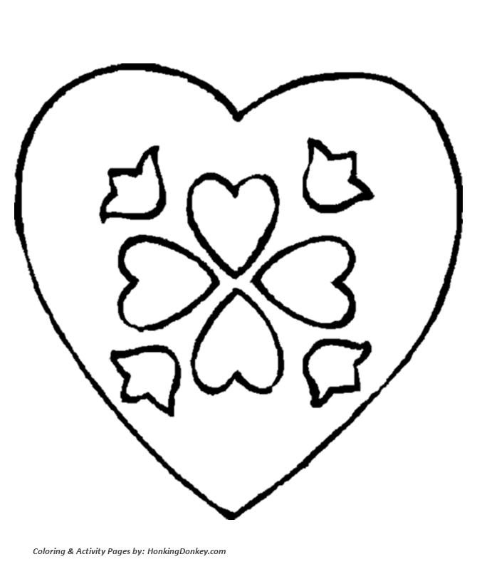 Valentines day hearts coloring pages