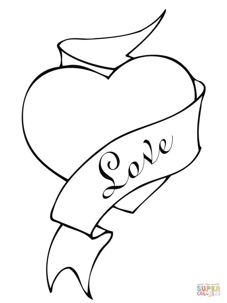 Valentine day heart coloring page free printable coloring pages