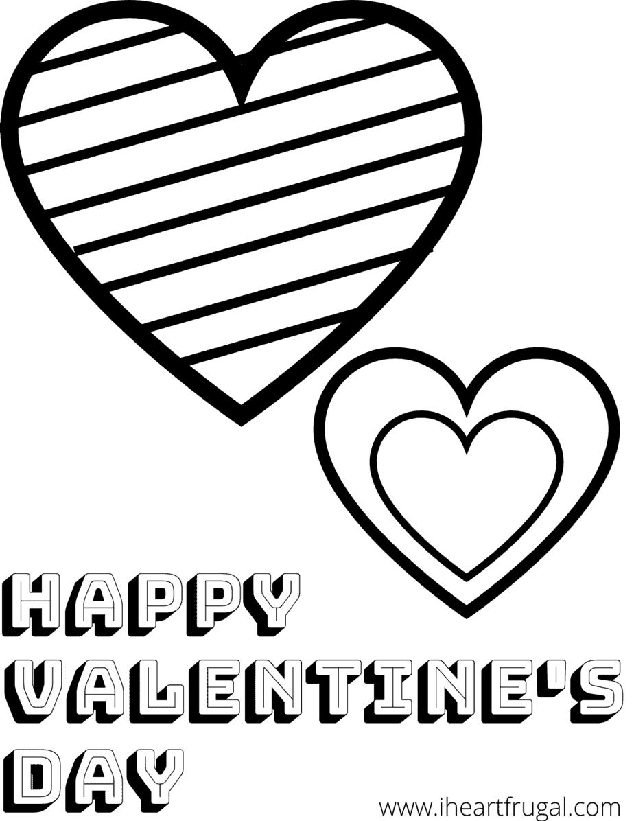 Heartvalentines day coloring sheet