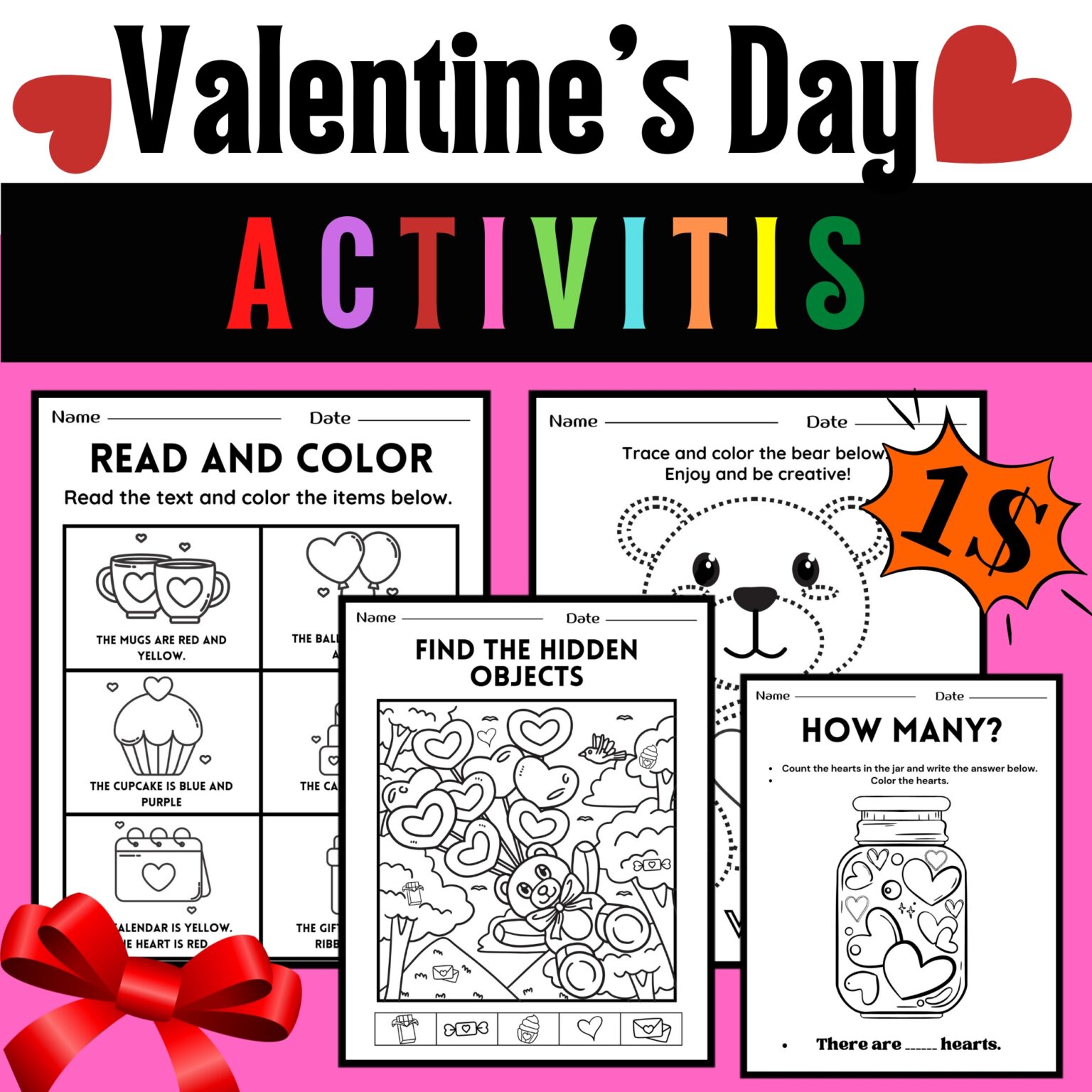 Dollar deal valentines day activities february coloring sheets made by teachers