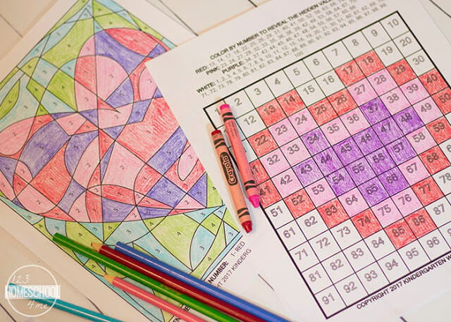 Free valentines day worksheets color by numbers s chart activity