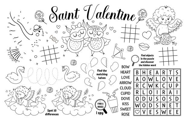 Valentines coloring book stock photos pictures royalty