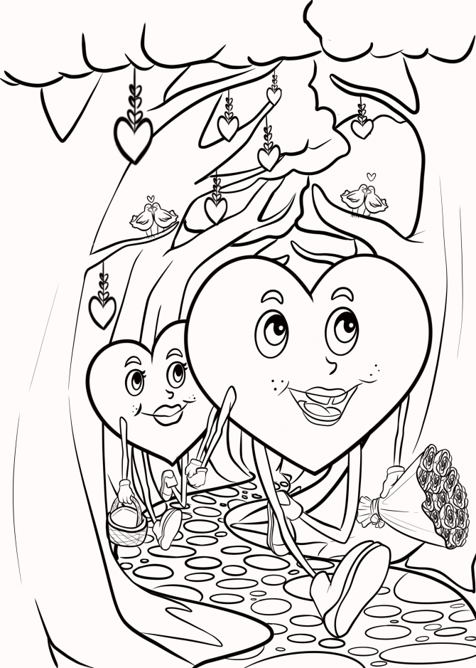 Love hearts coloring card