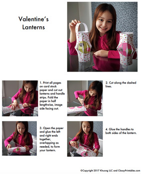 Valentines day paper lantern craft activity free coloring pages