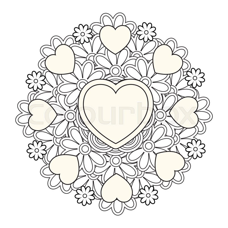 Valentines day coloring page stock vector