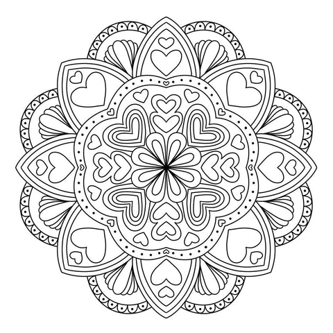 Mandala valentines day coloring page â faber