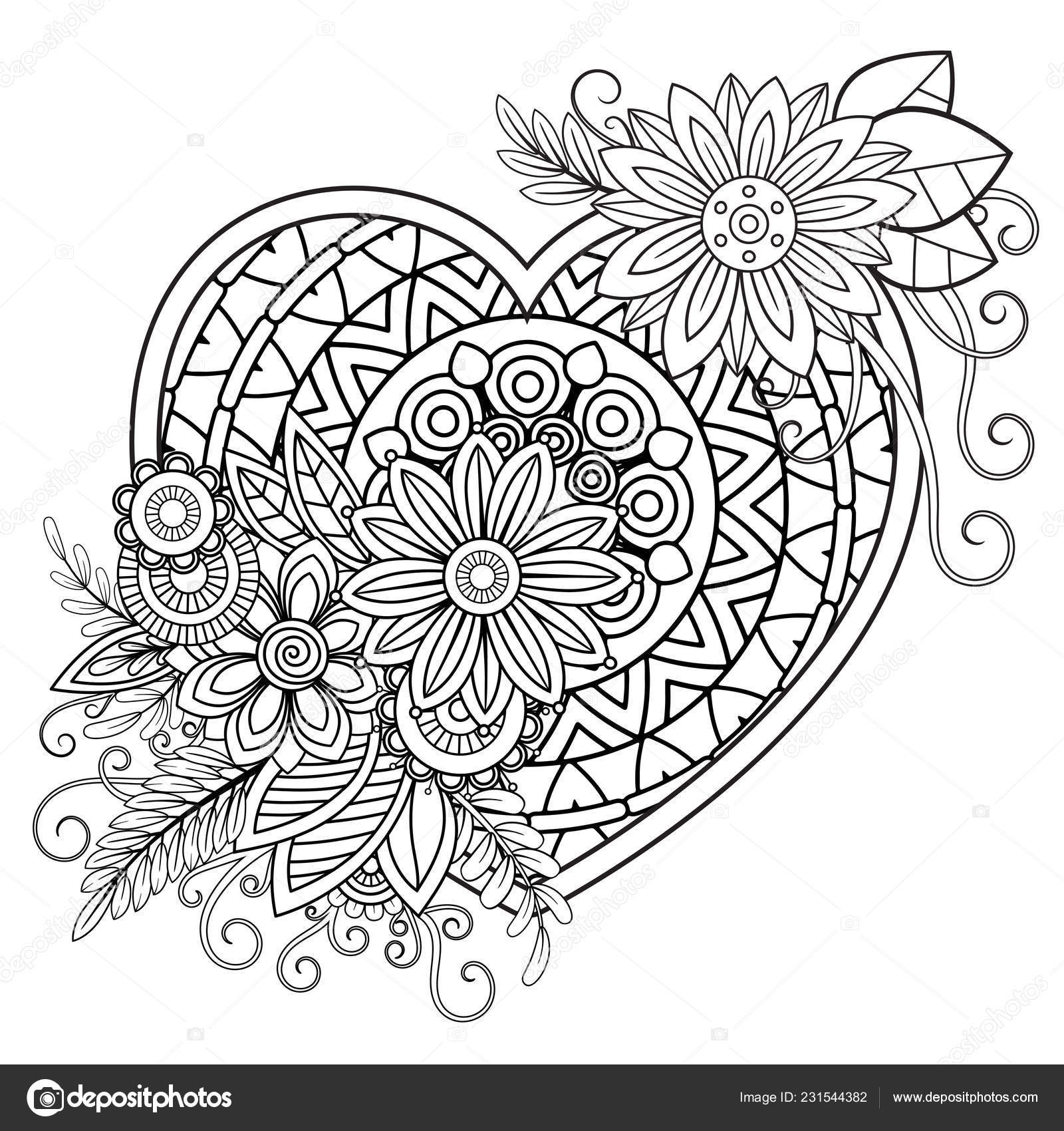 Valentines day coloring page stock vector by elinorka