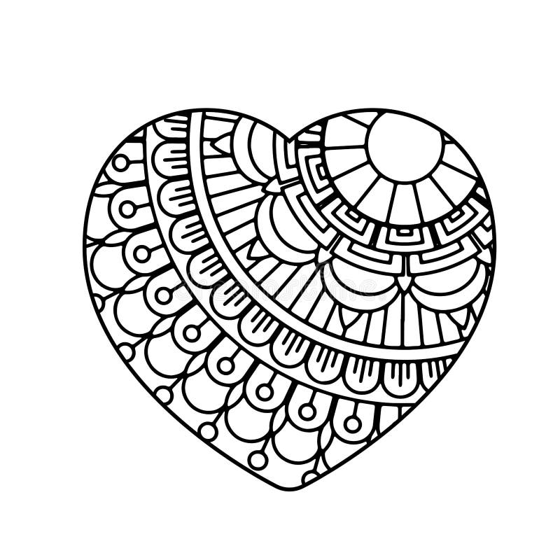 Valentines day coloring page stock vector