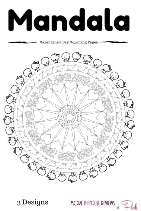 Mandala art inspired valentines day coloring pages â by pink