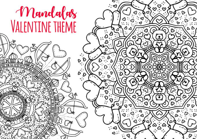 Send you valentine mandala coloring book pages by byholm