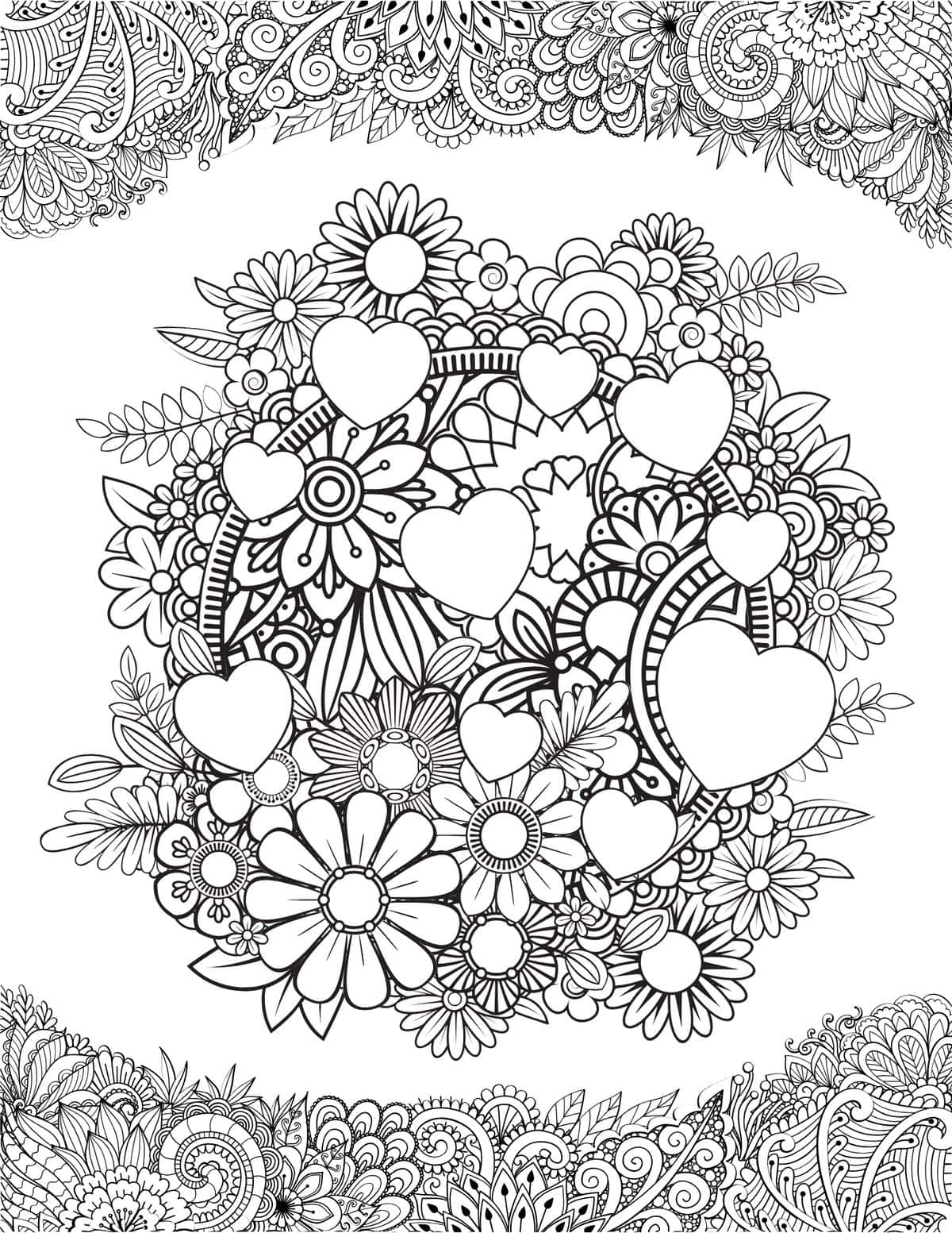 Free valentine coloring pages for kids