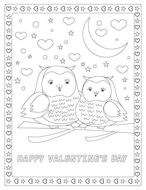Premium vector valentines day coloring pages