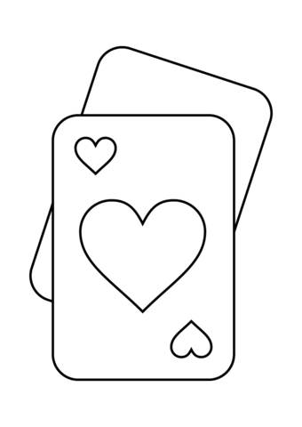 Valentines day playing cards coloring page free printable coloring pages