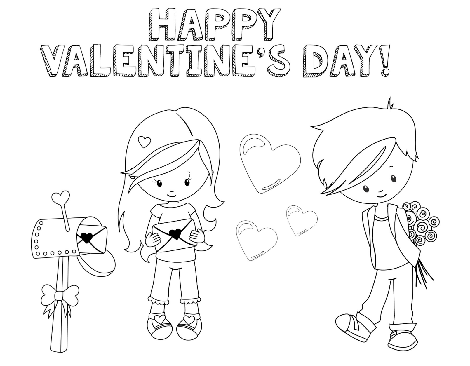 Cute valentines day coloring pages for kids