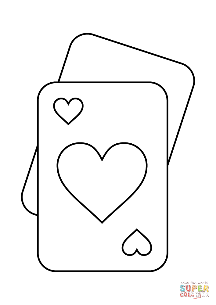 Valentines day playing cards coloring page free printable coloring pages