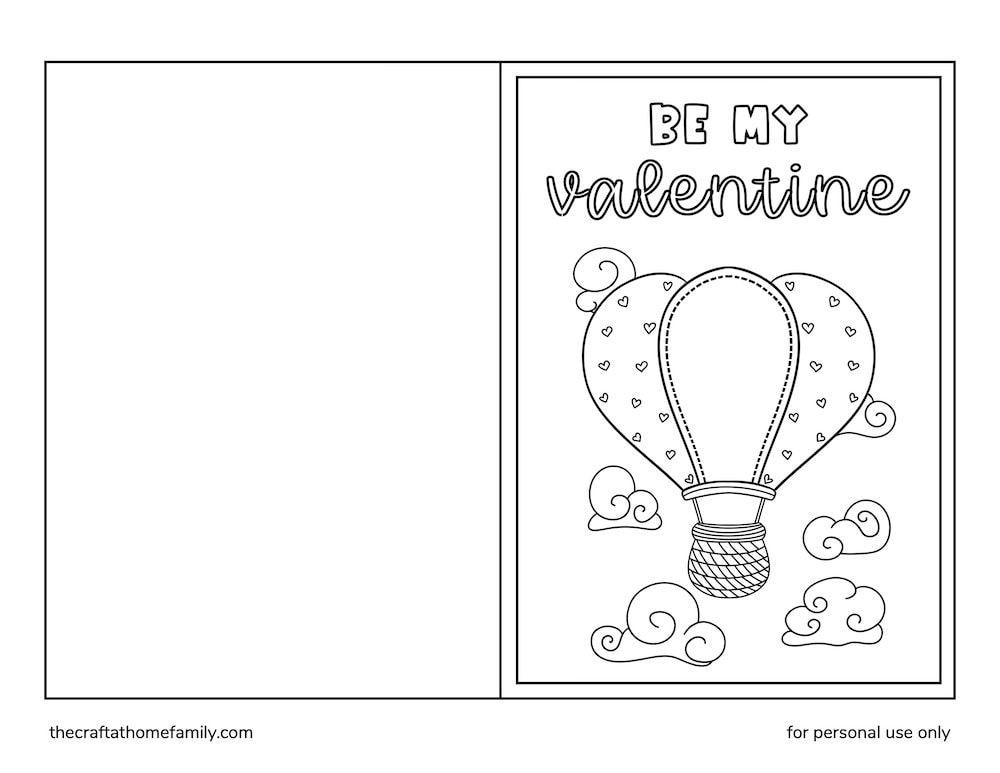 Free foldable valentines day colouring cards colour your own valentines