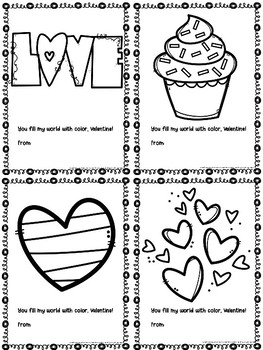 Colouring page printable valentines day cards junior tpt