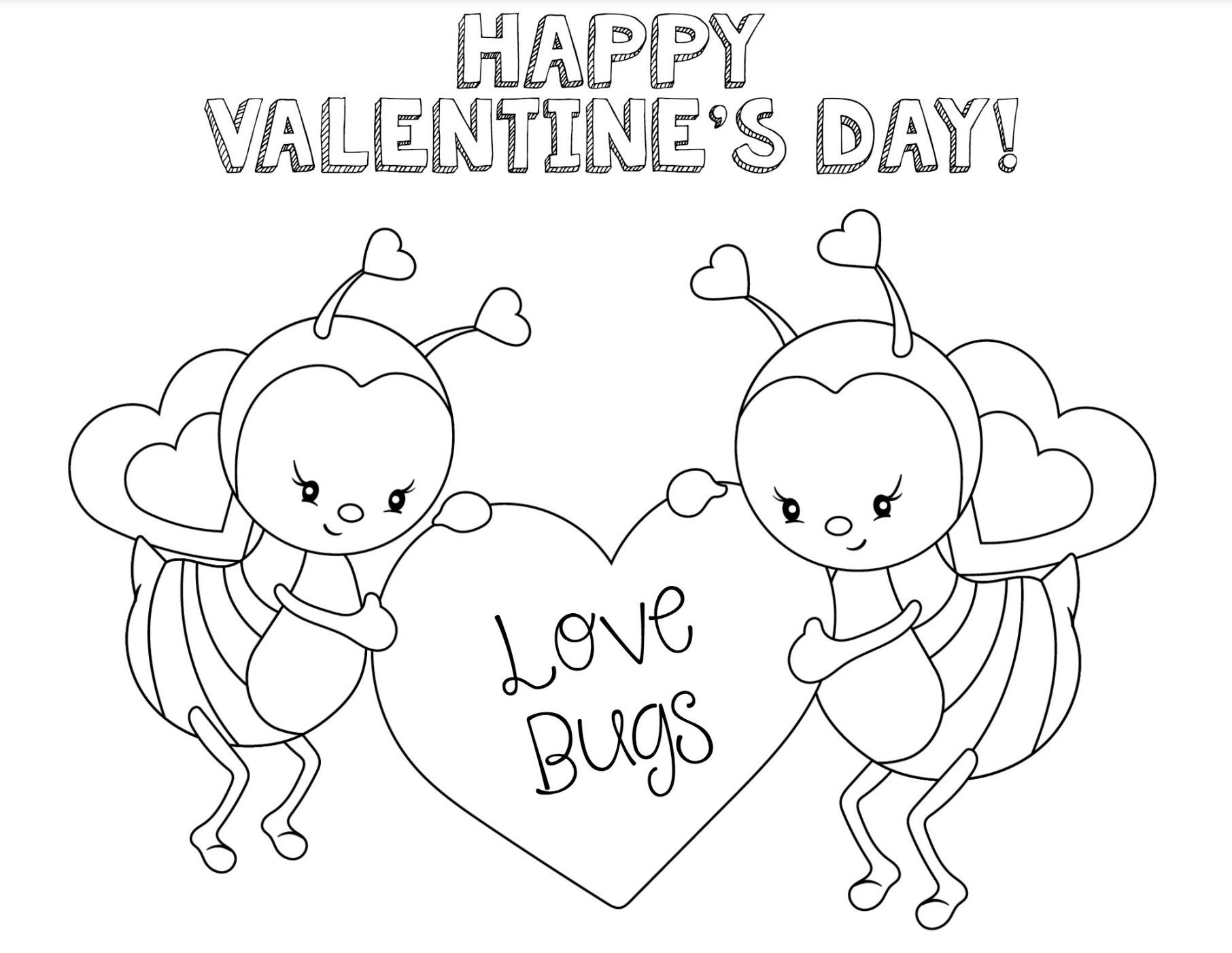 Cute valentines day coloring pages for kids