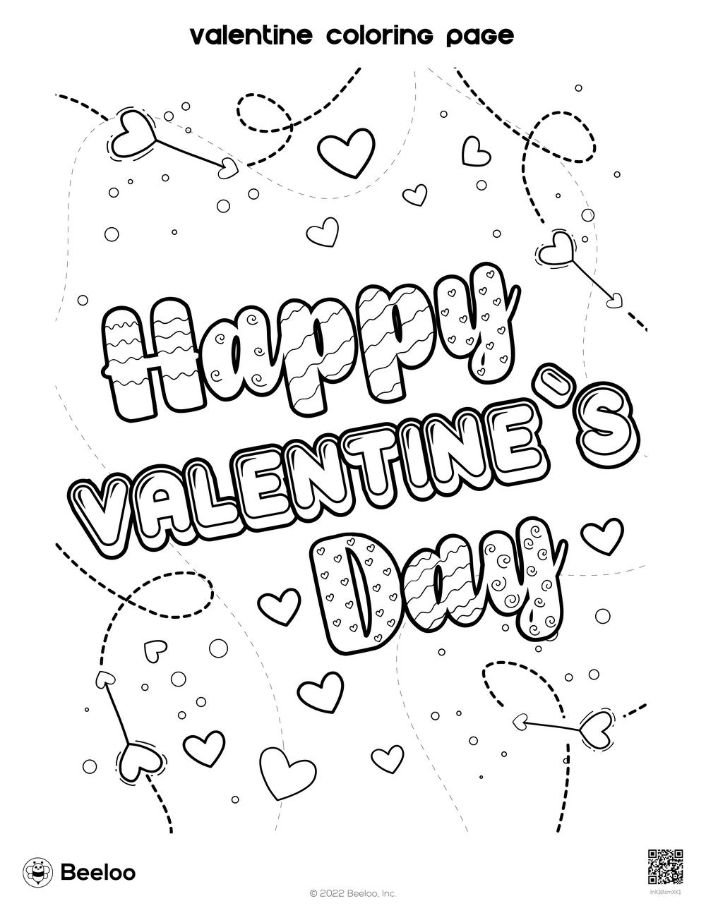 Valentine coloring page â printable crafts and activities for kids