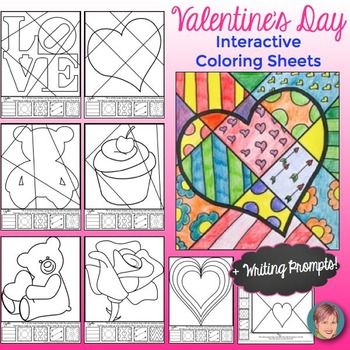 Fun valentines day activity valentines day coloring pages writing prompts valentines art student art heart art projects