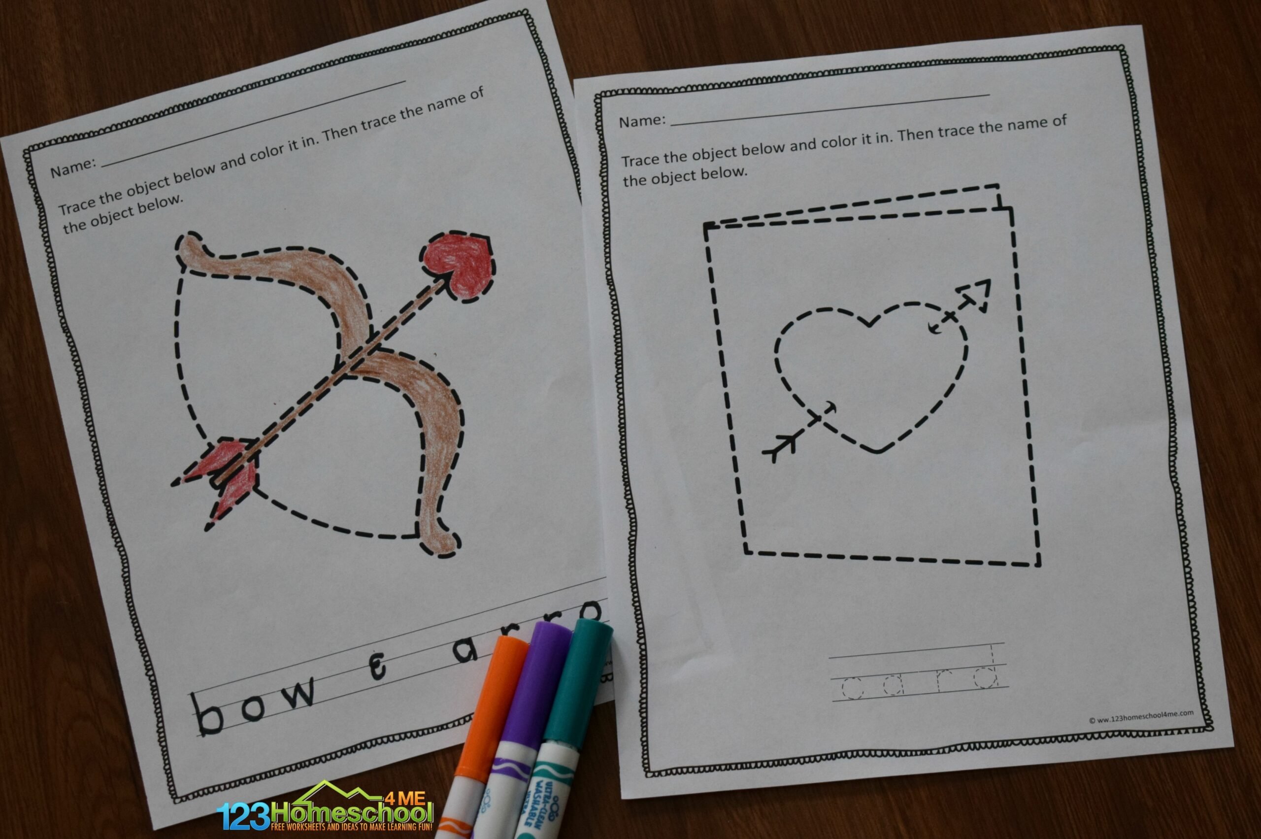 Ð valentines day tracing worksheets for preschoolers