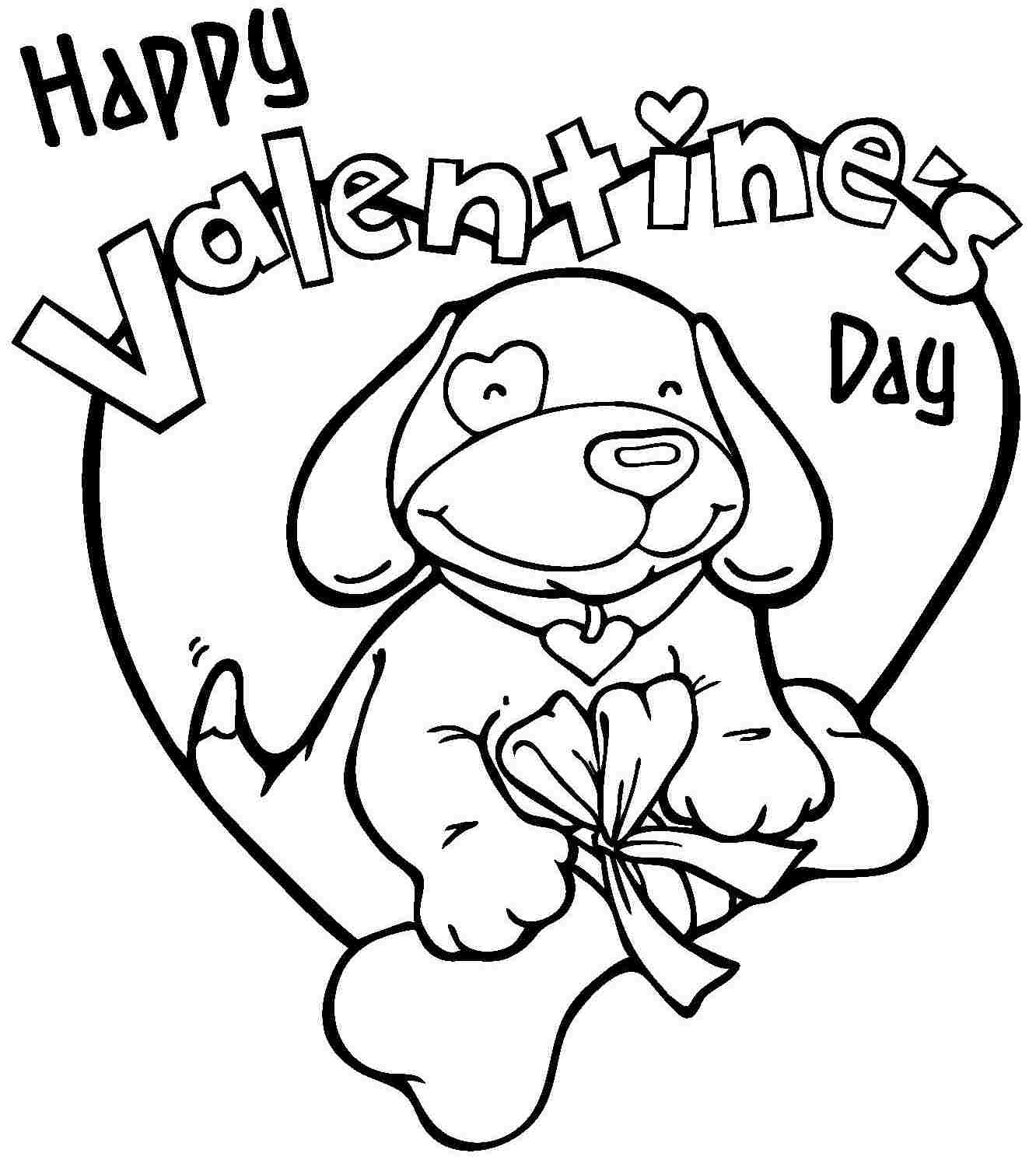 Happy valentines day coloring pages