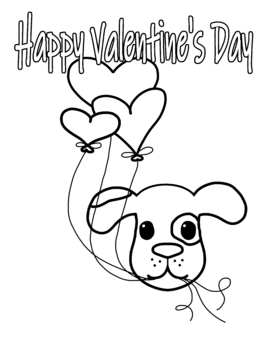 Puppy valentines day coloring page by teachernerdy tpt