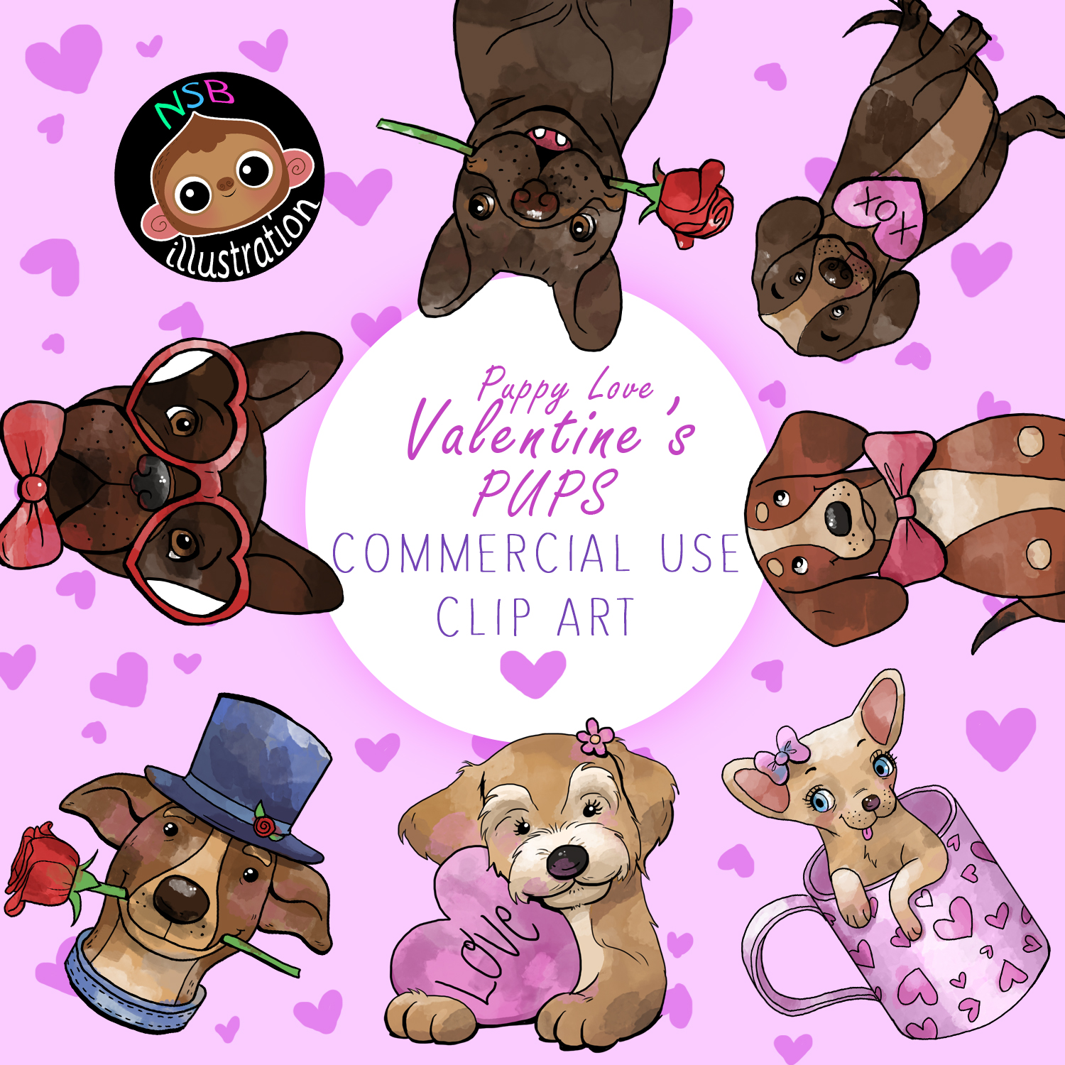 Valentines day dog clip art for mercial use â puppy love clipart and coloring pages â teacha