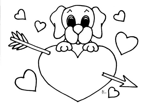 Dreamee dog is sending you a valentines day coloring page visit yummeeyummee for mâ valentines day coloring page valentines day coloring dog coloring page