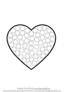 Valentines dot painting activity for preschool kindergarten and toddlers