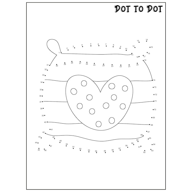 Premium vector valentines day dot to dot coloring page