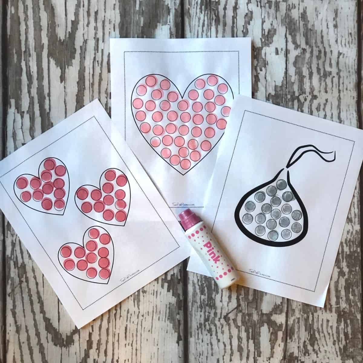 Valentines day dot marker printables totally free instant download